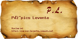Pápics Levente névjegykártya