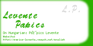 levente papics business card